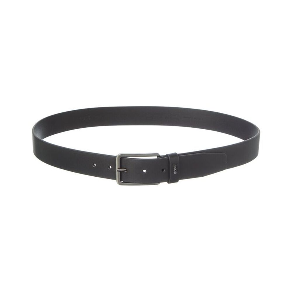 Hugo Boss Calis Logo Leather Belt, Black